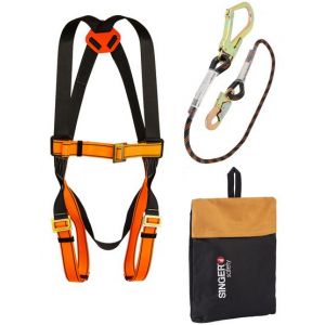 KIT ANTI-CHUTE HARNAIS 1 POINT + 1 LONGE 1.5M + 1 SAC -...