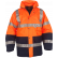 PARKA DE SIGNALISATION ORANGE/MARINE P90 + TRANSFERT COEUR LOG'S BLEU