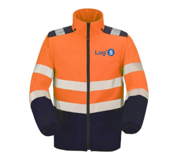 SOFTSHELL HV OURAL ORANGE 9S05 CEPOVETT + BRODERIE COEUR LOG'S BLEU