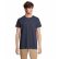 TEE-SHIRT HOMME PIONEER NOIR ET MARINE LOG'S 03565 SOL'S + TRANSFERT COEUR LOG'S BLANC