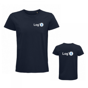 TEE-SHIRT HOMME PIONEER NOIR ET MARINE LOG'S 03565 SOL'S...