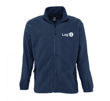 POLAIRE NORTH HOMME MARINE 55000 SOL'S + BRODERIE COEUR LOG'S BLANC