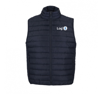 DOUDOUNE LIGHT STREAM MARINE BW 04020 SOL'S + BRODERIE COEUR LOG'S BLANC