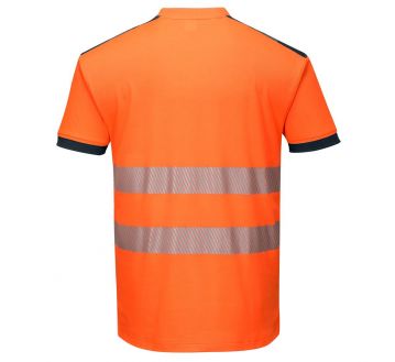 T-shirt haute visibilité anti-UV PORTWEST - Orange/Marine dos