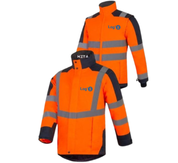 PARKA SIGNALISATION 4 EN 1 KITA HAUTE VISIBILITE VESTE + GILET - T2S +TRANSFERT COEUR "LOG'S" MARINE SANS BASELINE