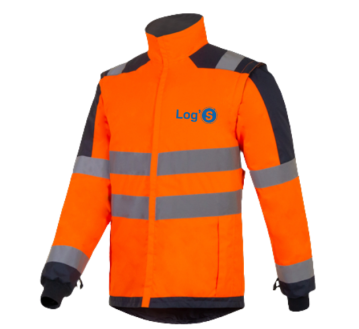 BLOUSON KITA HAUTE VISIBILITE - T2S + TRANSFERT COEUR "LOG'S" MARINE SANS BASELINE